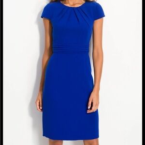 Tahari Royal Blue Midi Dress Cap sleeves Women’s classic occasion dress size 10